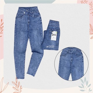 [Bigsize 58-90kg] Quần Skinny Jean Lưng Siêu Cao 2 Nút 1002, Co Giãn Mạnh, Tôn Dáng