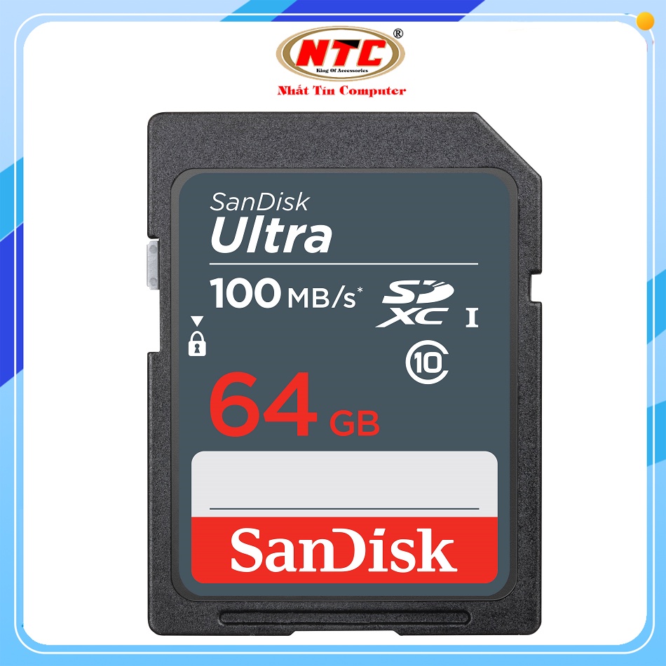 Thẻ nhớ Máy Ảnh SDXC SanDisk Ultra 64GB U1 100MB/s (Xám)