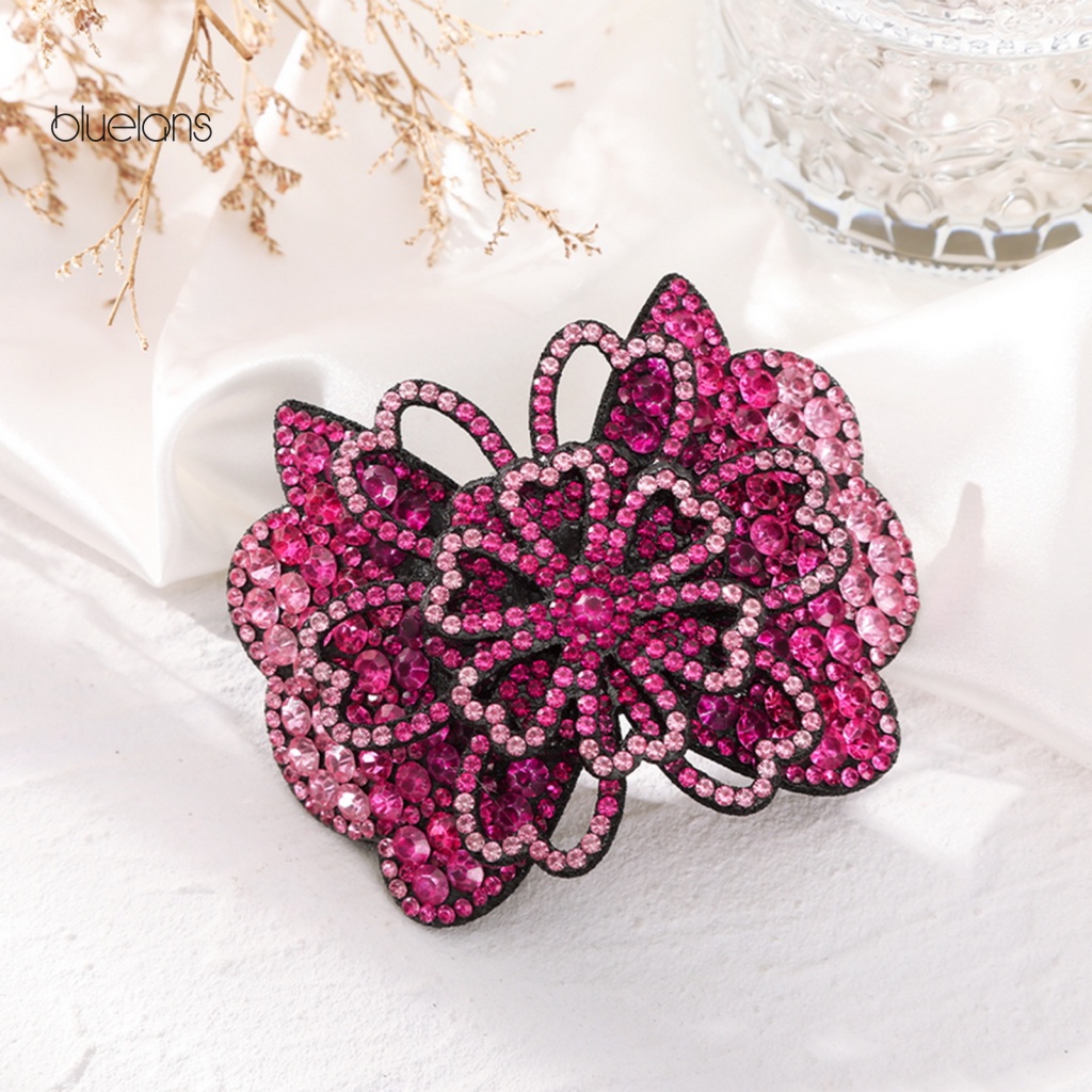 Kẹp Tóc Đuôi Ngựa Hình Hoa Đính Đá Ngọt Ngào Thanh Lịch