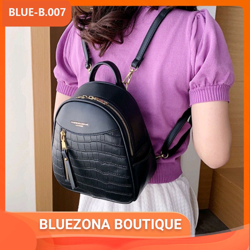 Balo mini nữ đi dạo phố, balo da phong cách Korea đi chơi Tết BLUEZONA BLUE-B.007