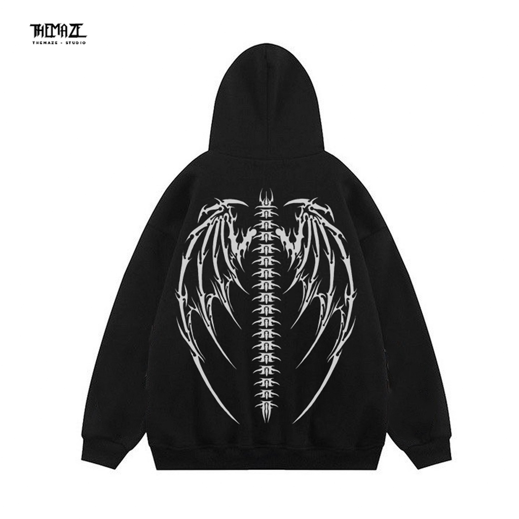 Hoodie zip THEMAZE cánh dơi