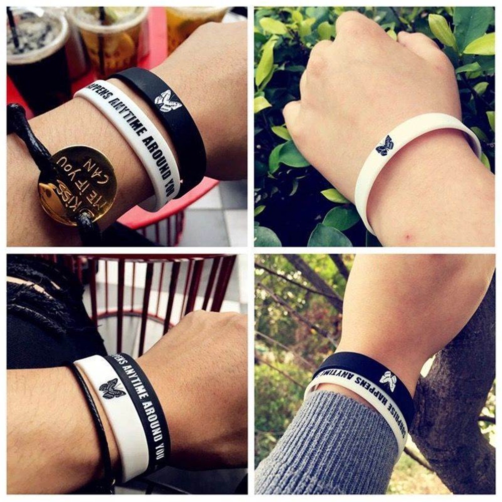 1 Cặp Vòng Đeo Tay Thể Thao Bằng silicone Đơn Giản Dành Cho Nam Và Nữ