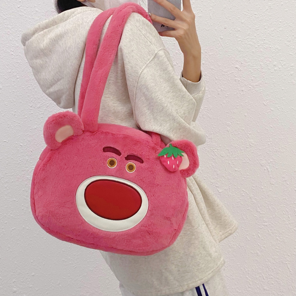 Lotso Túi Xách Đeo Vai Kích Cỡ Lớn Hoạ Tiết Hoạt Hình pikachu / stitch / Gấu doraemon Dễ Thương Xinh Xắn 1