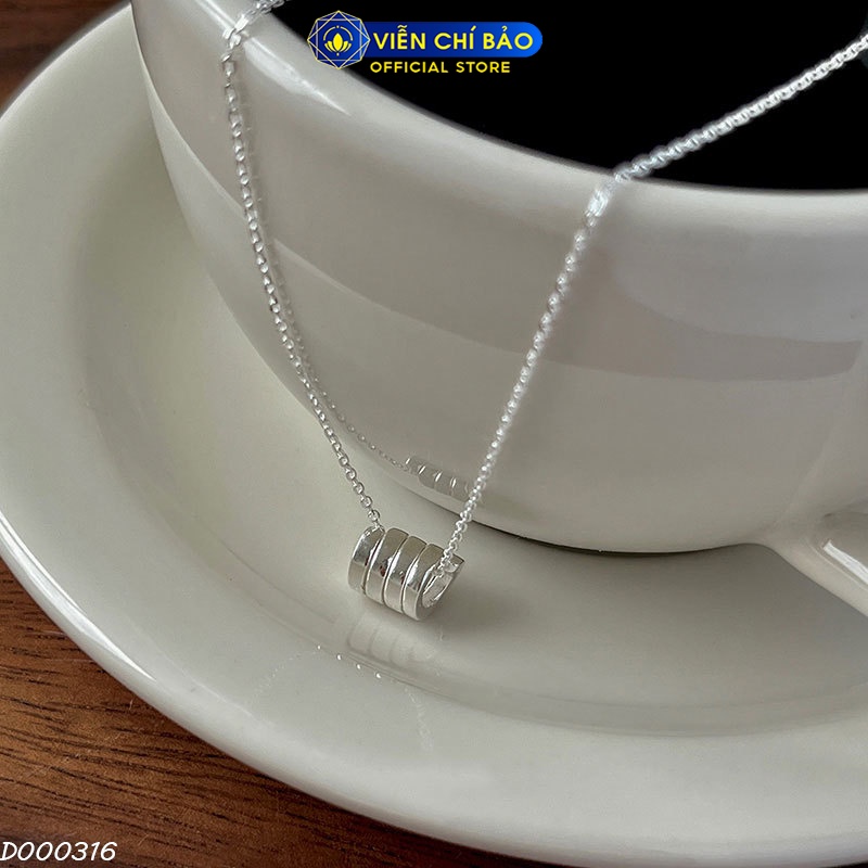 Dây chuyền bạc nữ xoắn cách điệu chất liệu bạc 925 thời trang phụ kiện trang sức Viễn Chí Bảo D000316