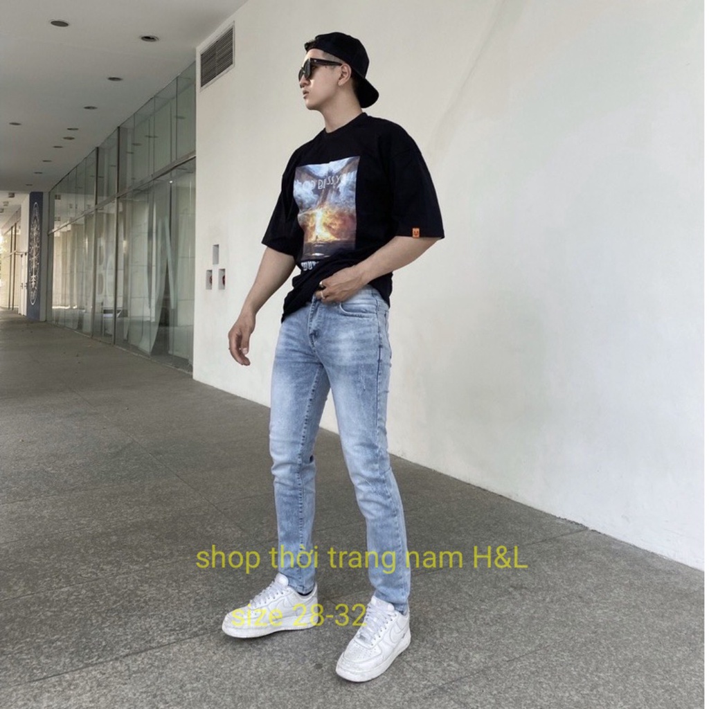 Quần jeans nam dài dáng ôm skinny chất jeans co giãn – Shop thời trang nam H&L