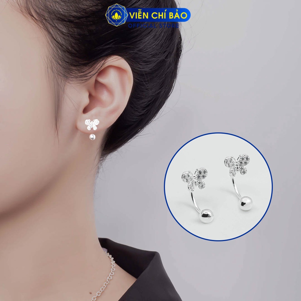 Bông tai bạc nữ pretty butterfly chất liệu bạc 925 thời trang phụ kiện trang sức nữ Viễn Chí Bảo B400243