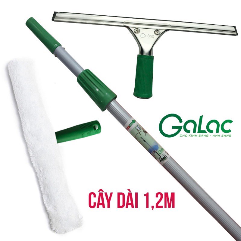 Bộ dụng cụ lau kính cán dài 1,2m Galac-01 dùng làm sạch cửa kính cao dưới 3m - Hàng cao cấp, chính hãng