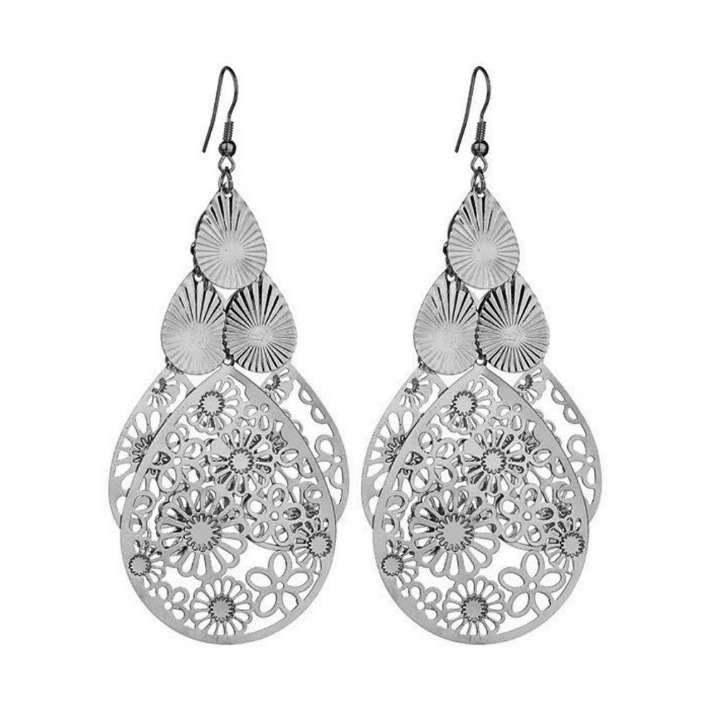 Cửa Hàng Cổ Tích| 1 Đôi Bông Tai Móc Hình Giọt Nước Màu Bạc Thời Trang Không Gây Dị Ứng Dành Cho Nữ