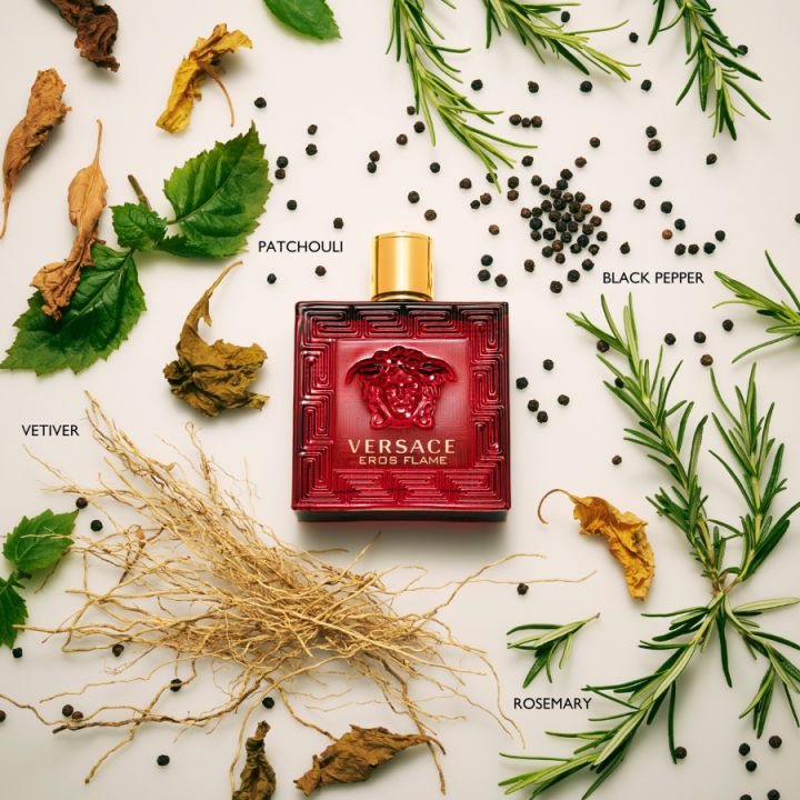 VERSACE Eros Flame EDP 50ml/ 100ml nước hoa nam nổi bật hương Cỏ vetiver - Hoắc hương - Tiêu đen - Cây hương thảo