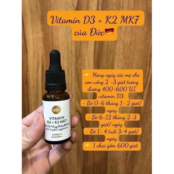 Vitamin D3 + K2 Mk7 của Đức