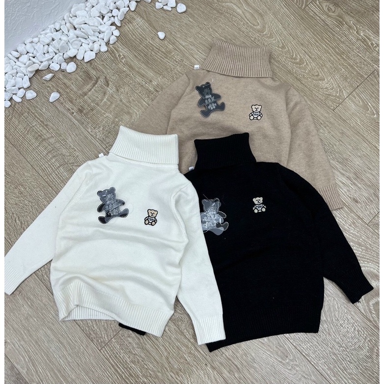 Áo Len cổ lọ không xù cho bé 8-28kg