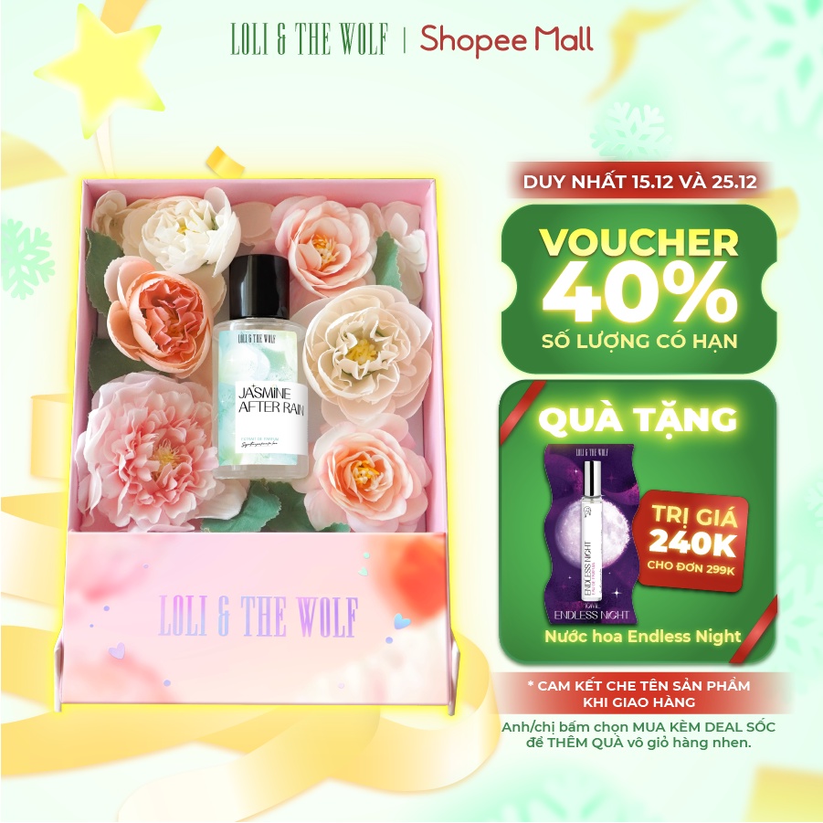 Bộ quà tặng Loli The Wolf EM TRONG MẮT ANH - Set quà Nước hoa nữ JASMINE AFTER RAIN hoặc DAISY ON SUNSET chai 50ml