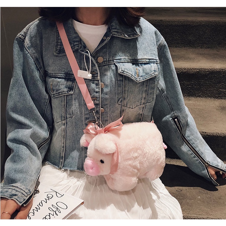 Túi xách nữ heo hồng cực đáng yêu mềm mịn lạ mắt Capucha T242