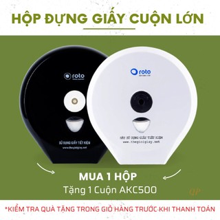 Hộp đựng giấy vệ sinh cuộn lớn cỡ lớn Roto 500g / 700g / 900g - Tiêu chuẩn Quốc tế (Màu Trắng / Đen ) 3203A và 3203B