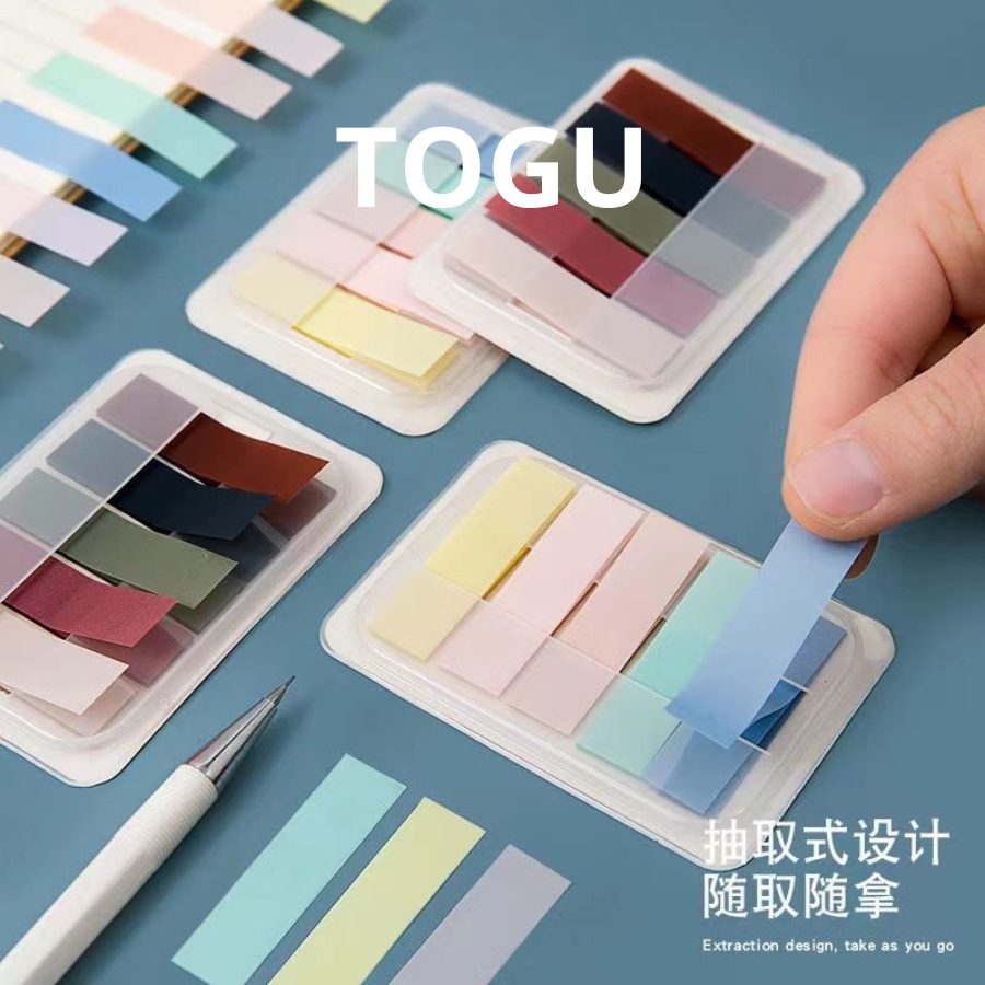 Giấy note phân trang tab đánh dấu TOGU giấy dán ghi chú đánh dấu có keo tự đính nhiều màu dễ thương văn phòng phẩm