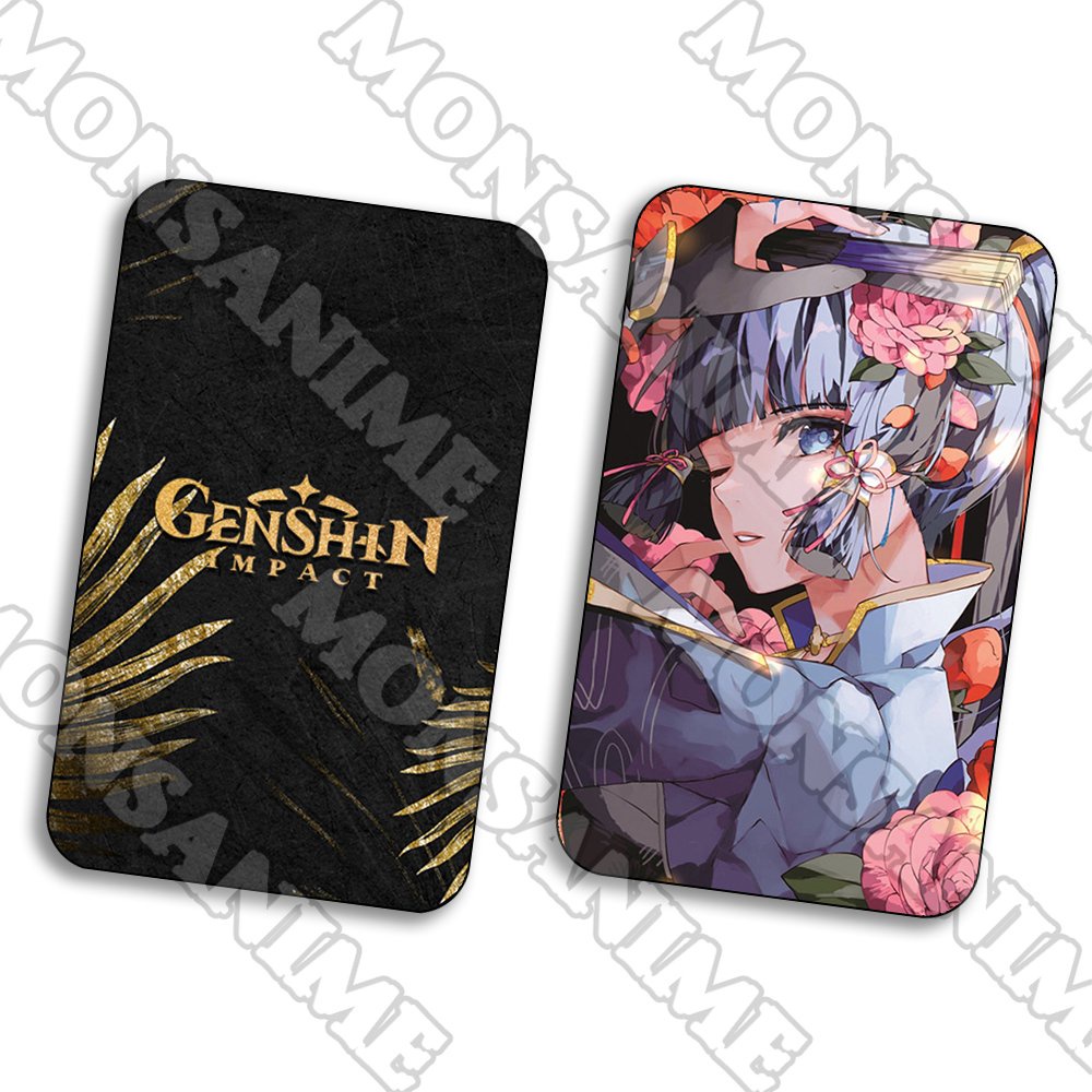 Ảnh card bo góc in hình game GENSHIN IMPACT ver CÀI HOA 5*8cm anime chibi sưu tầm