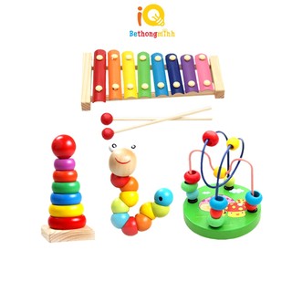 Bộ đồ chơi gỗ BeThongMinh cho bé sáng tạo và phát triển trí tuệ Montessori - Combo Đồ chơi cho bé thông minh