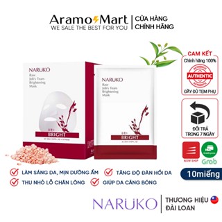 Hộp 10 miếng Mặt Nạ Sáng Da, Se Khít Lỗ Chân Lông Naruko Raw Job’s Tears Brightening Ý Dĩ Nhân Đỏ bản ĐL mới *AramoMart*