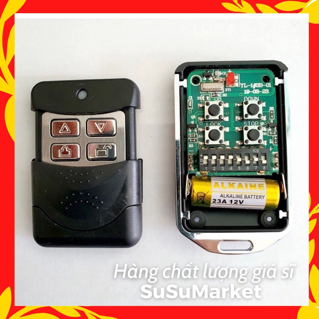Remote cửa cuốn MÃ GẠT 433Mhz | Mạch chuẩn Loại 1| Nút Inox sóng xa |