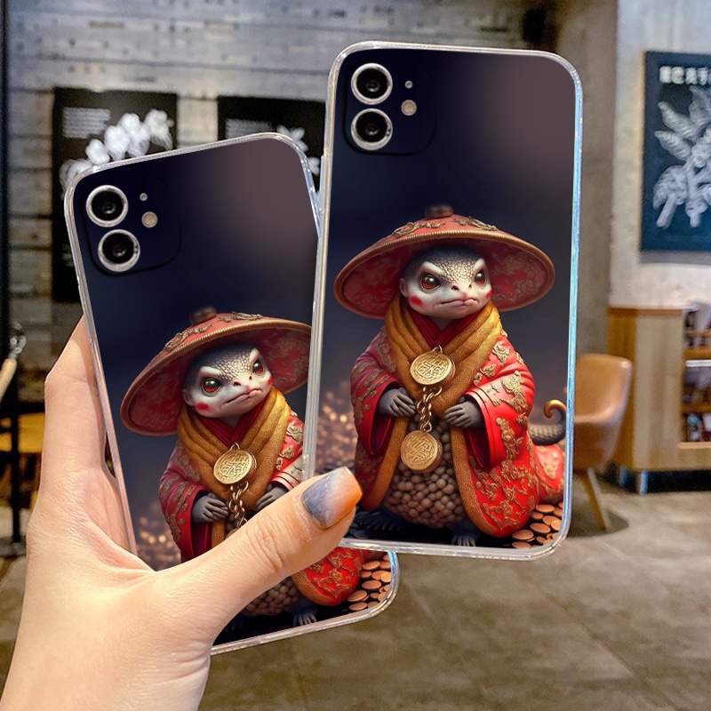Ốp iPhone ốp lưng iPhone Silicon viền vuông bảo vệ camera 12 con Giáp Tài Lộc tuổi Thìn Rắn iP6 đến iP14promax - li508