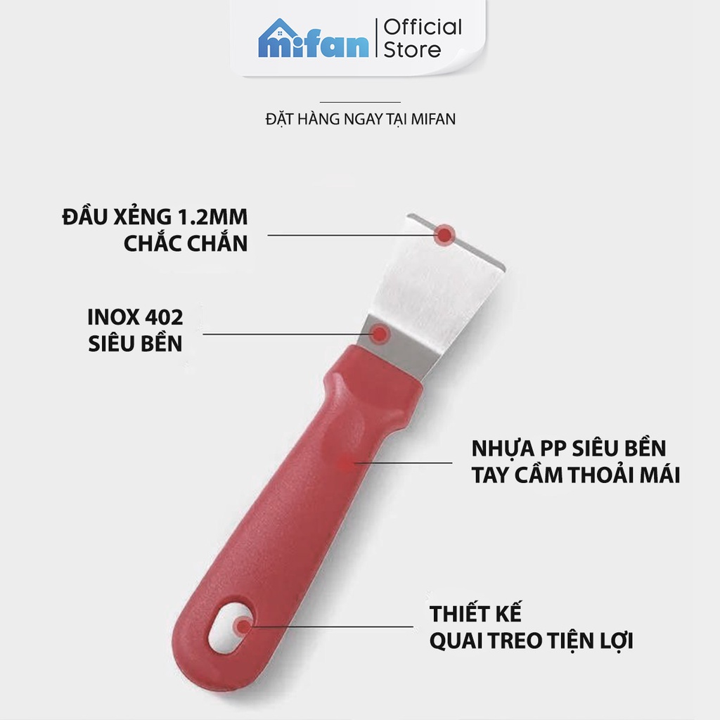 Bộ chổi kim loại và xẻng vệ sinh bếp ga, xoong nồi, máy hút mùi đa năng Mifan - Làm sạch gỉ sét, dầu mỡ bám trên mọi góc