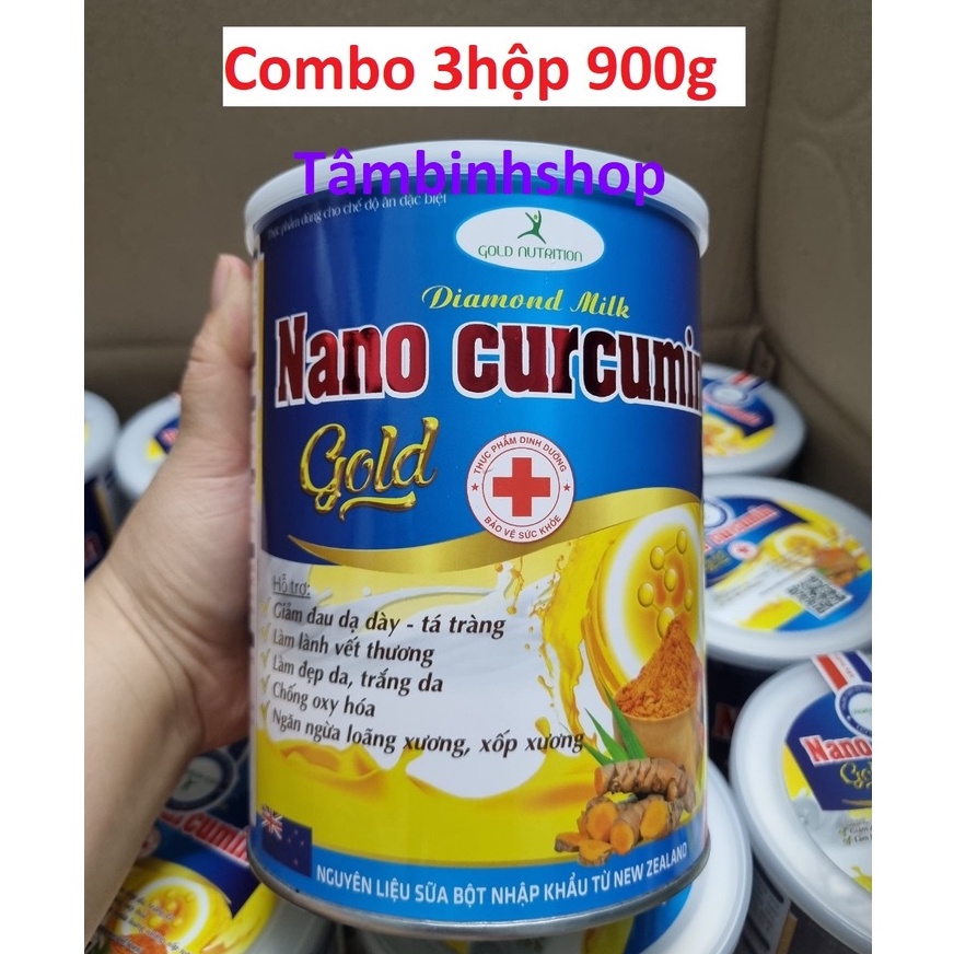 [Combo 3 hộp 900g,  HSD 2027] Sữa nghệ Nano Curcumin Gold.