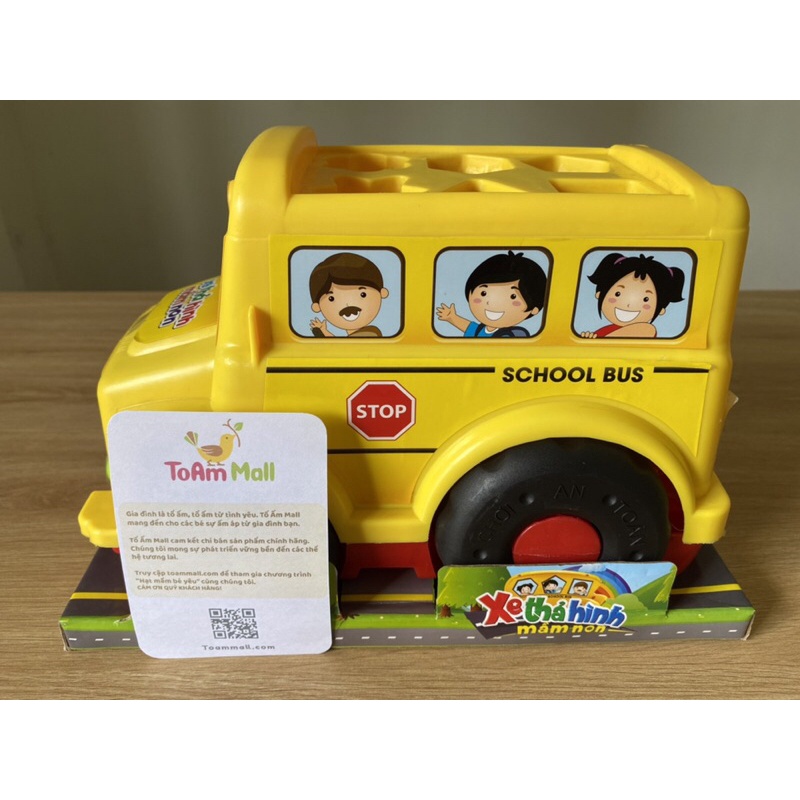 XE THẢ HÌNH MẦM NON cho bé yêu (xe ô tô bus , xe cứu hỏa, xe cảnh sát) - nhựa an toàn