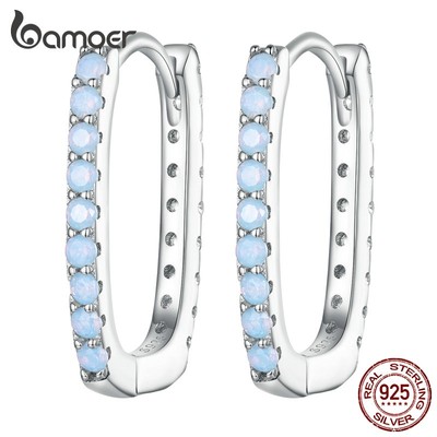 Bamoer Bông Tai bạc 925 Kiểu Dáng Đơn Giản