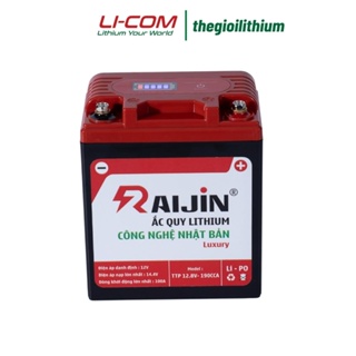 Hàng cao cấp - Bộ bình ắc quy xe máy lithium RAIJIN độ đèn và khởi động xe