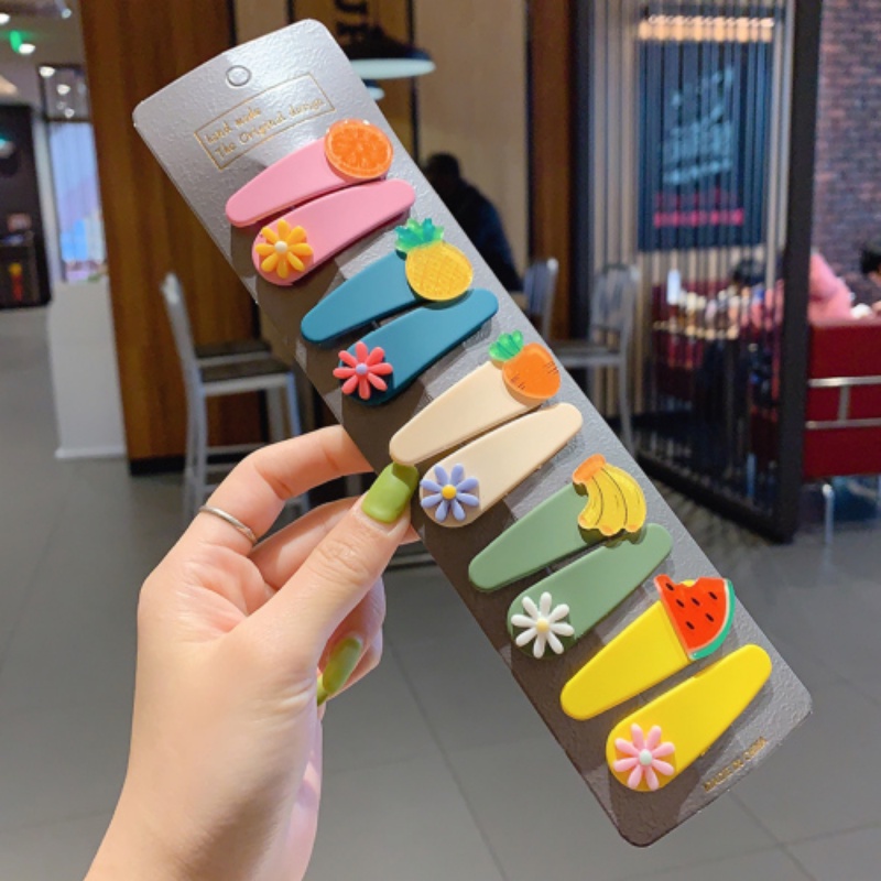 Set 10 Kẹp Tóc Hoạt Hình Dễ Thương Cho Bé Gái
