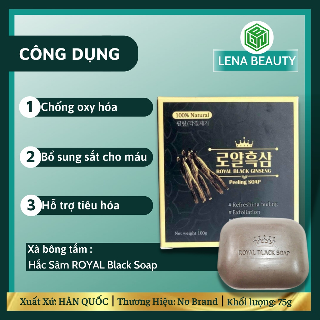 Xà Bông Cục Hắc Sâm Royal Black Ginseng Soap