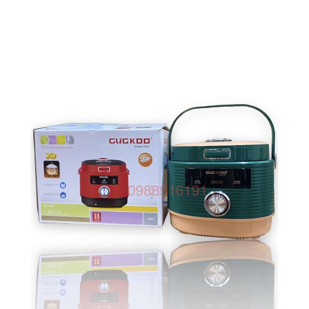 Nồi Cơm Điện Quai Xách Tiện Lợi CUCKOO GK- 1807 Dung tích 1,8 Lít - Tặng Kèm Giá Hấp, Bảo Hành 12 Tháng