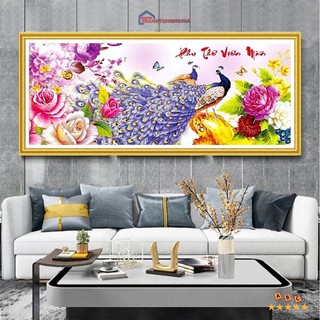 Tranh đính đá công phu thê viên mãn 1m20 x 60cm - 1m50 x 70cm