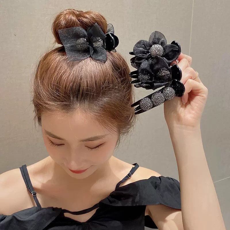 Kẹp Tóc Đính Ngọc Trai Và Nơ Phong Cách Hàn Quốc Mới Cho Nữ