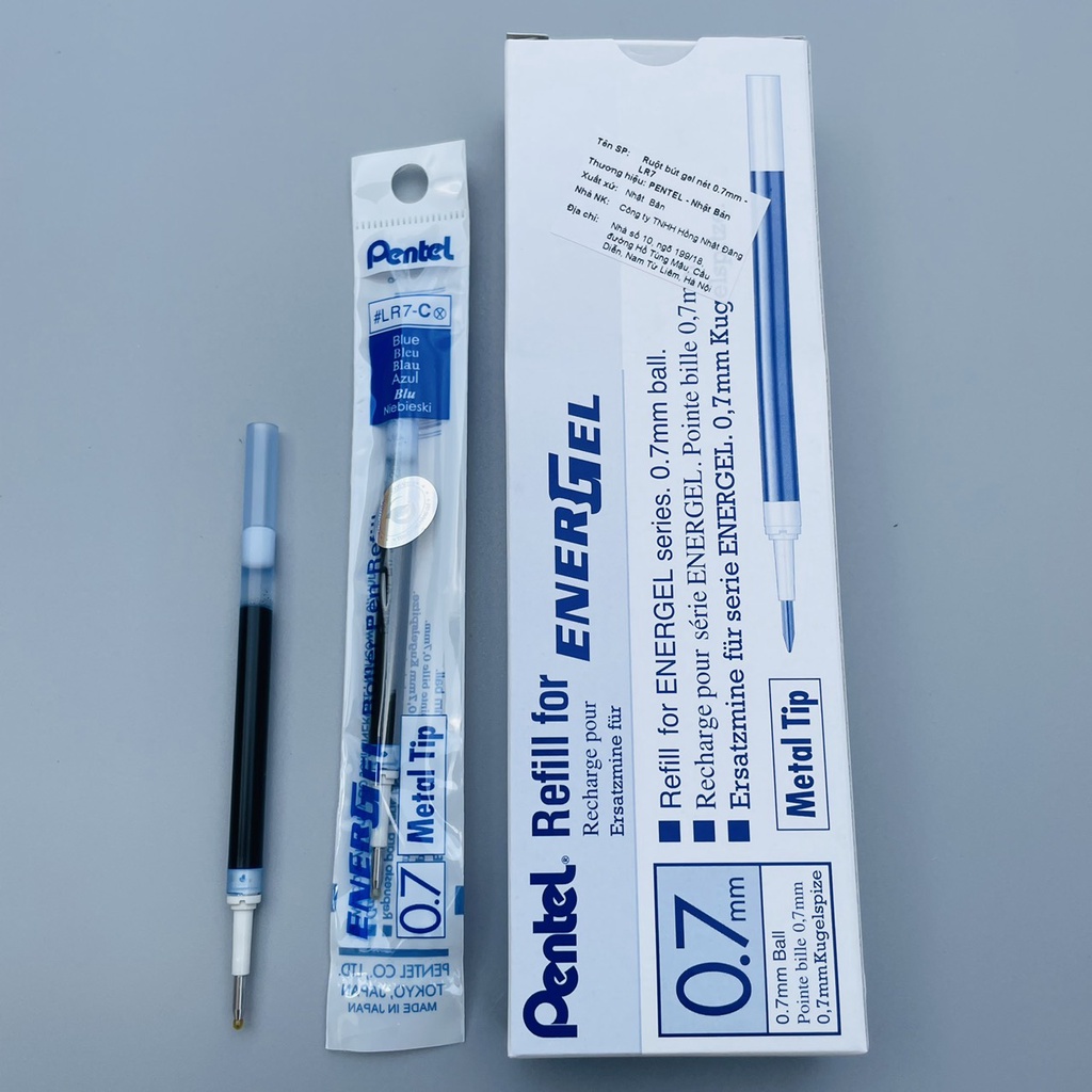 Ngòi bút gel Pentel nét 0.5/ 0.7/ 1.0mm, ruột thay thế bút Pentel energel các màu xanh/ đỏ/ đen
