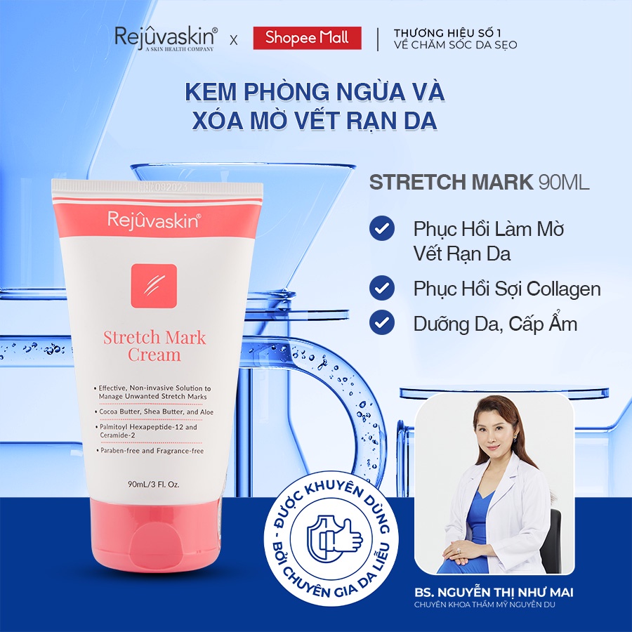 Kem phòng ngừa và làm mờ rạn da REJUVASKIN Stretch Mark Cream 90ml