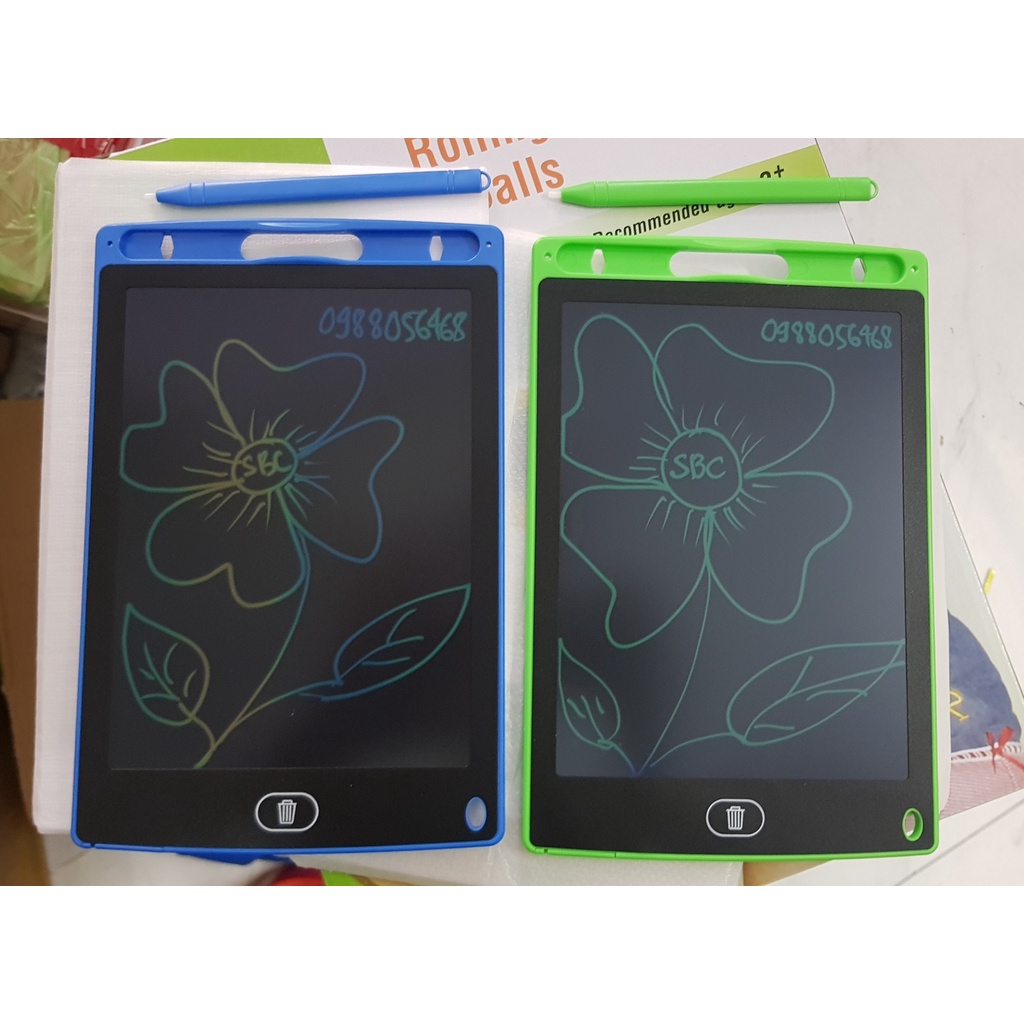 Đơn sắc và đa sắc - Bảng viết điện tử tự xóa LCD thông minh cho bé học và tập viết vẽ đa năng 8.5 inch