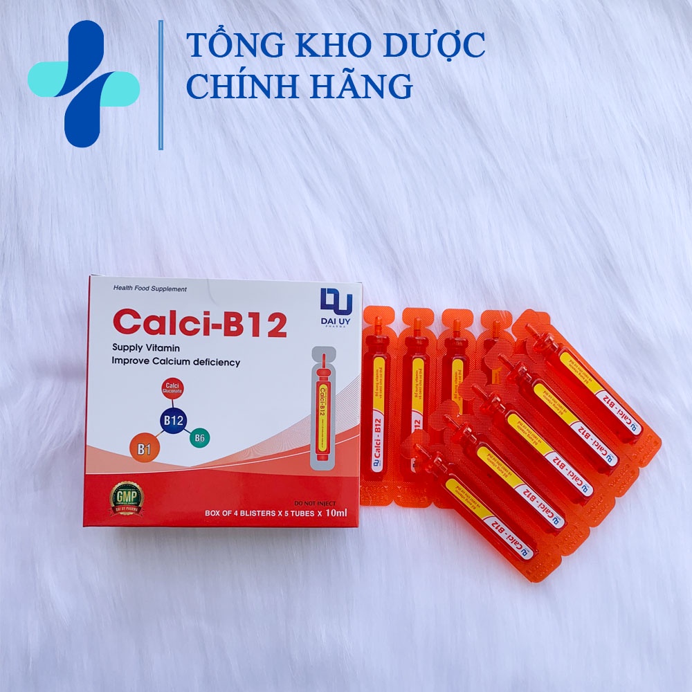 Calci B12 ống nhựa -bổ sung vitamin cải thiện tình trạng thiếu canxi (h/20 ống )