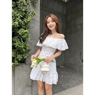 Đầm bẹt vai trắng