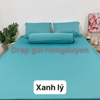 Bộ Drap/ga thun trơn xanh lý KO Mền/Chăn 1m6/1m8 (chân nệm dưới 15cm). drap gối codipa