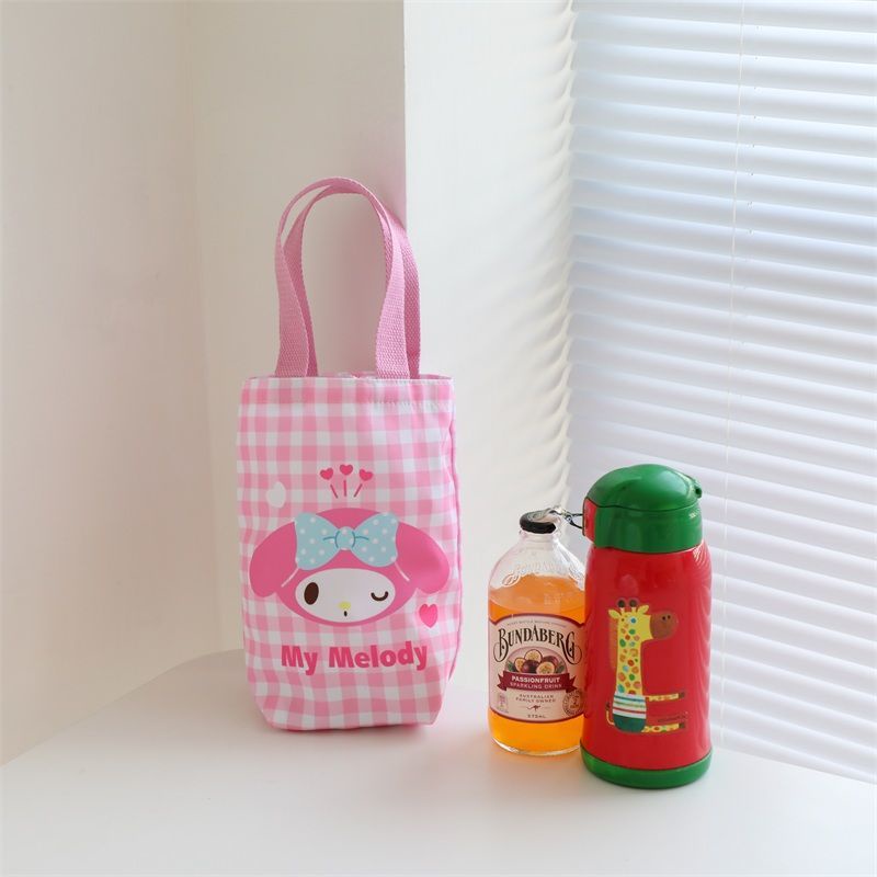 Túi Vải Canvas Đựng Dù / Bình Nước In Hoạt Hình Dễ Thương Tiện Dụng Cho Học Sinh