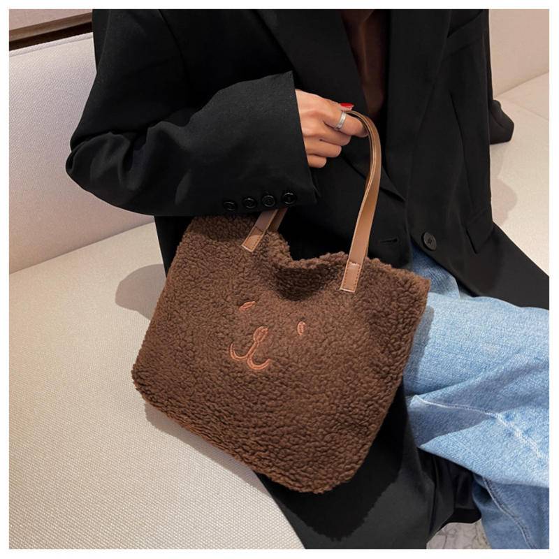 Túi Xách Lông Nhung Kiểu Dáng Đơn Giản Xinh Xắn Dành Cho Nữ