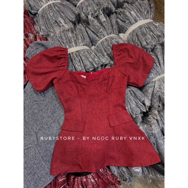 (CÓ BIGSIZE )Áo Tay Phồng Peplum Cúp Ngực Thiết Kế Tôn Dáng Sang Chảnh RUBYSTOREZ