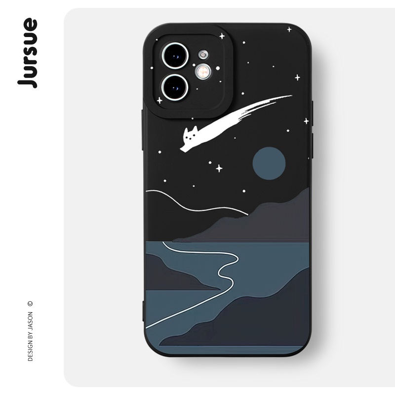 Ốp lưng JURSUE hoạt hình dễ thương đẹp độc lạ mềm dẻo Cho iPhone 14 13 12 11 Pro Max SE 2020 X XR XS 8 7 ip 6S 6 Plus kute XYH1028