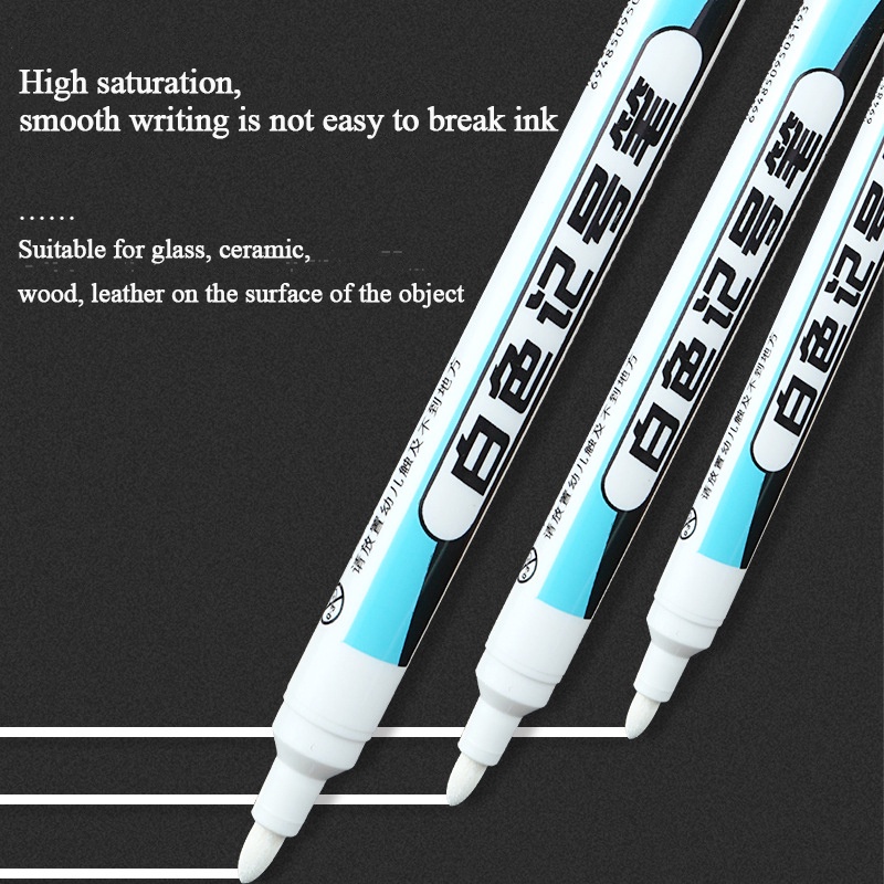 Bút Lông Đánh Dấu 0.7 / 1.0 / 2.5mm Vỏ Nhựa Màu Trắng