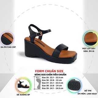 Giày sandal cao gót đế xuồng 8cm quai ngang Tamira MX15