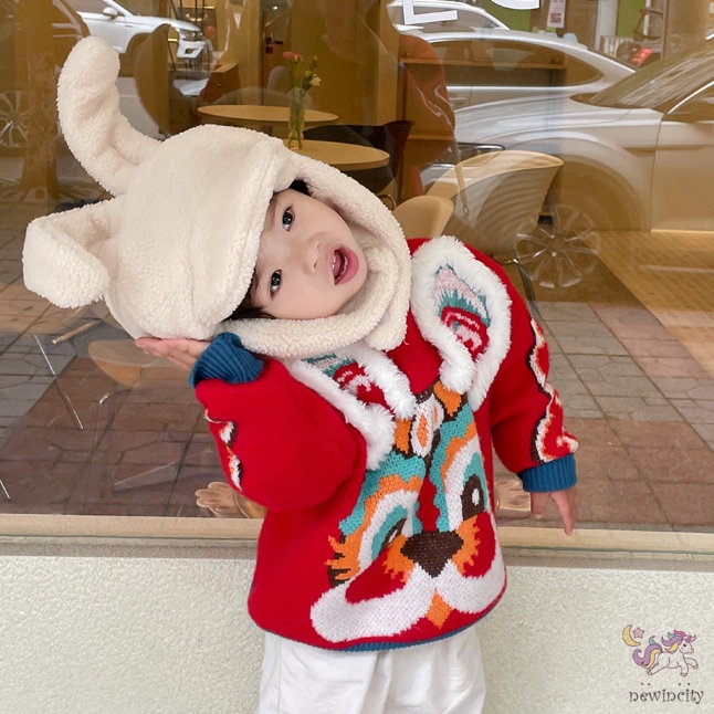 Áo Liền Quần Dệt Kim Dày Dặn In Họa Tiết Thỏ Hoạt Hình Phong Cách Trung Hoa Dễ Thương Thời Trang Cho Bé Trai Và Gái