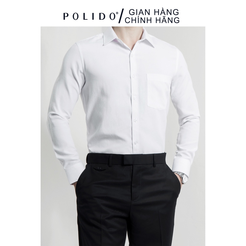 Sơ mi nam dài tay OXFORD CF Polido vải chéo hạn chế nhăn, form regular trơn màu thanh lịch, hiện đại,tôn dáng
