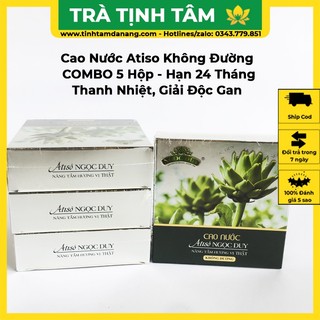 Ống uống Actiso Ngọc Duy không đường, Combo 5 hộp hỗ trợ thanh nhiệt giải độc, Đặc sản Đà Lạt làm quà