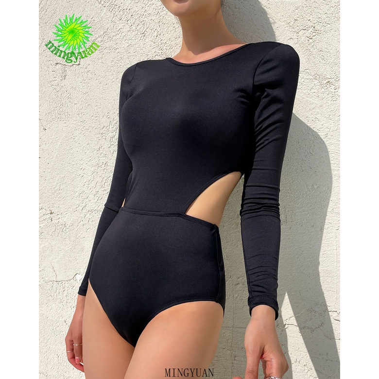 Bộ Đồ Bơi Tay Dài Thiết Kế Đơn Giản Quyến Rũ Thời Trang Cho Nữ